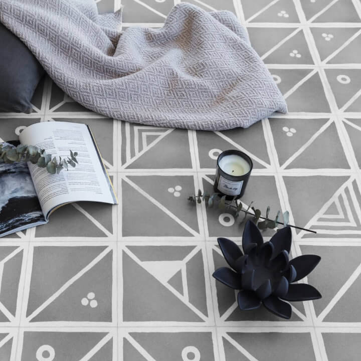 Designer flooring tile texture in a refined interior