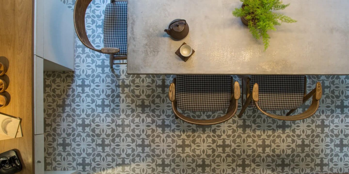 Contemporary floor tile composition